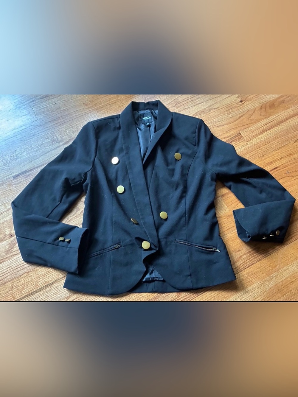Xoxo black military blazer lined